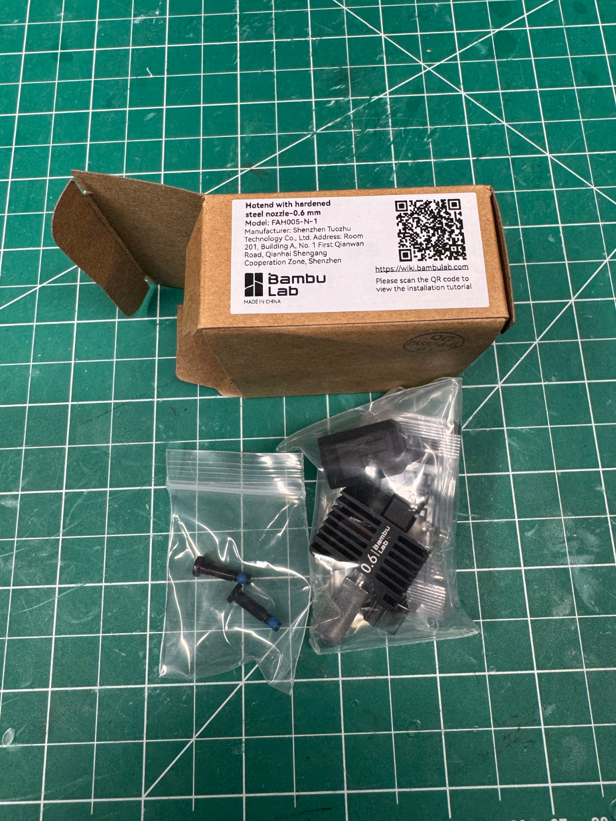 Bambu Lab 0.6mm Hardened Steel Nozzle-Only FAH005-N-1 X1/P1 OEM 