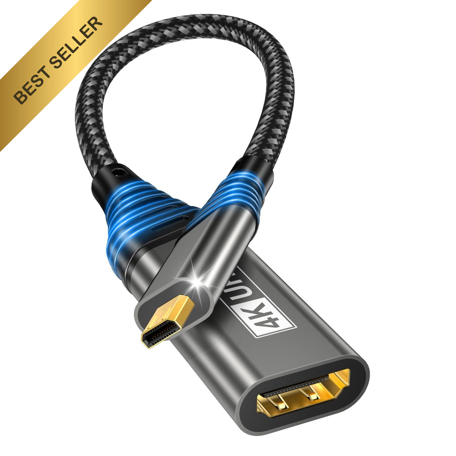 4K 60Hz Micro HDMI to HDMI Adapter Cable Type D to A Raspberry Pi 5 4 Camera