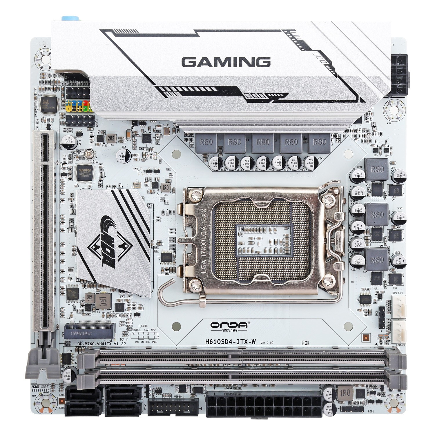 ONDA Motherboard H610SD4-ITX-W LGA 1700 Intel 12th & 13th Gen & ES CPU Mini ITX