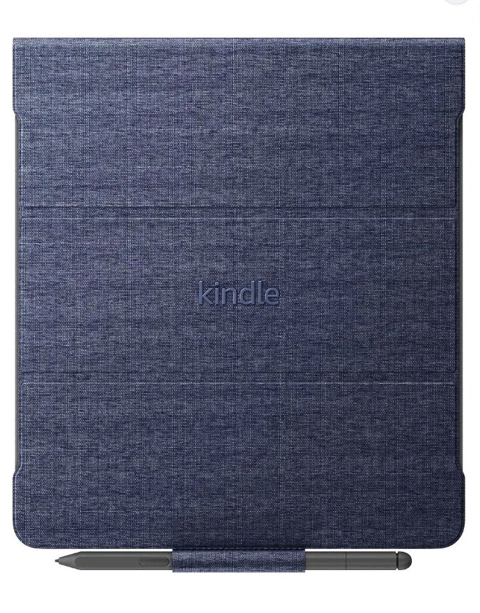 Amazon Kindle Scribe 1st Gen Fabric Folio Cover w/ Magnetic Attach, Denim Blue