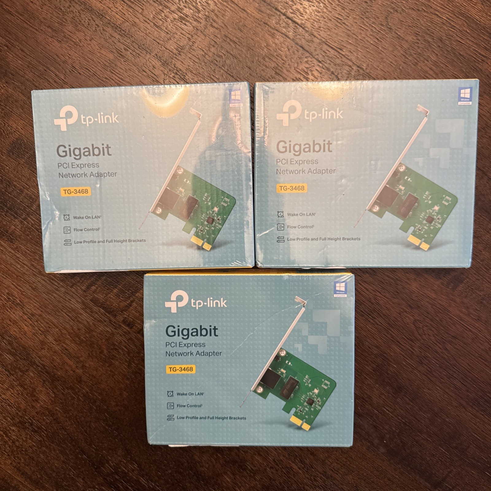 Lot of 3 TP-Link Gigabit PCI Express Network Adapter TG-3468 New & Sealed