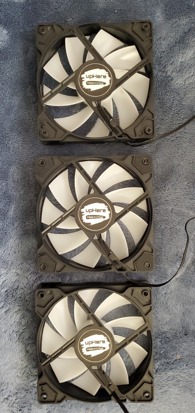 uphere Long Life Computer Case Fan 120mm Cooling Case Fan 3 Pcs.