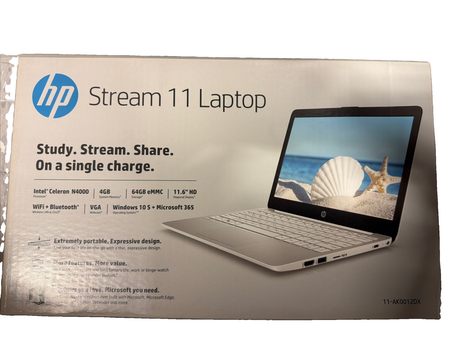 HP Stream 11-ak0012dx 11.6 inch (64GB, Intel Celeron N, 1.10GHz, 4GB)BNIB