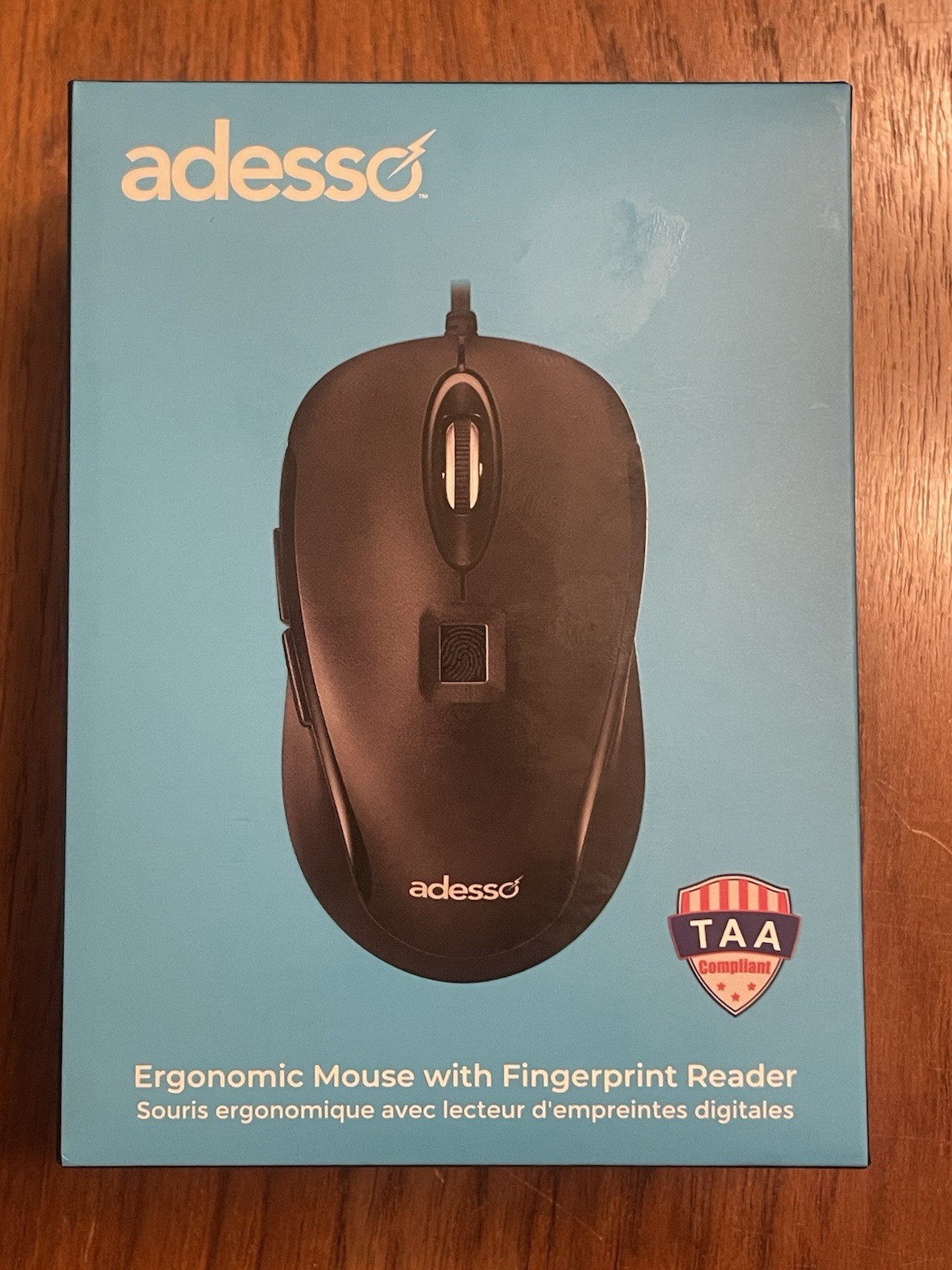 Adesso - IMouse F1 Wired USB Mouse with Fingerprint Reader TAA Optical 1200DPI