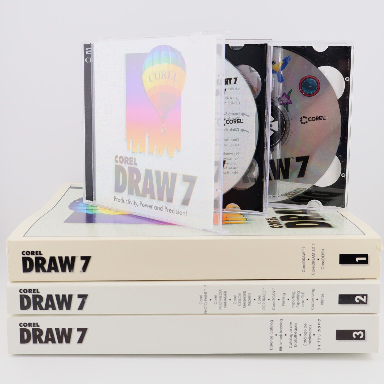 Corel Draw 7 Big Box 4 discs/3 books Corel Photo-Paint 7 CorelDREAM 3D Win 95/NT