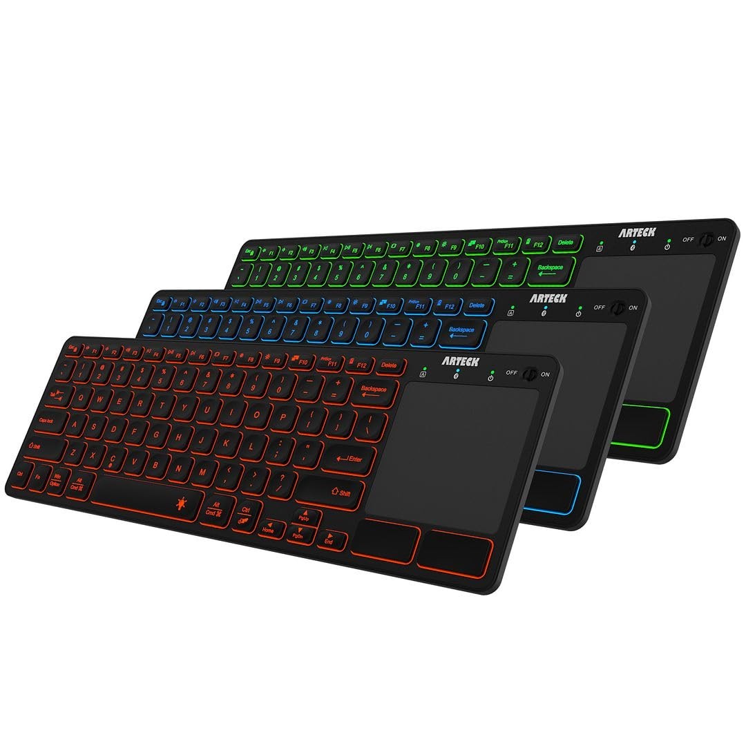 Universal Backlit 7-Colors Bluetooth Touch TV Keyboard with Easy Media Contro...