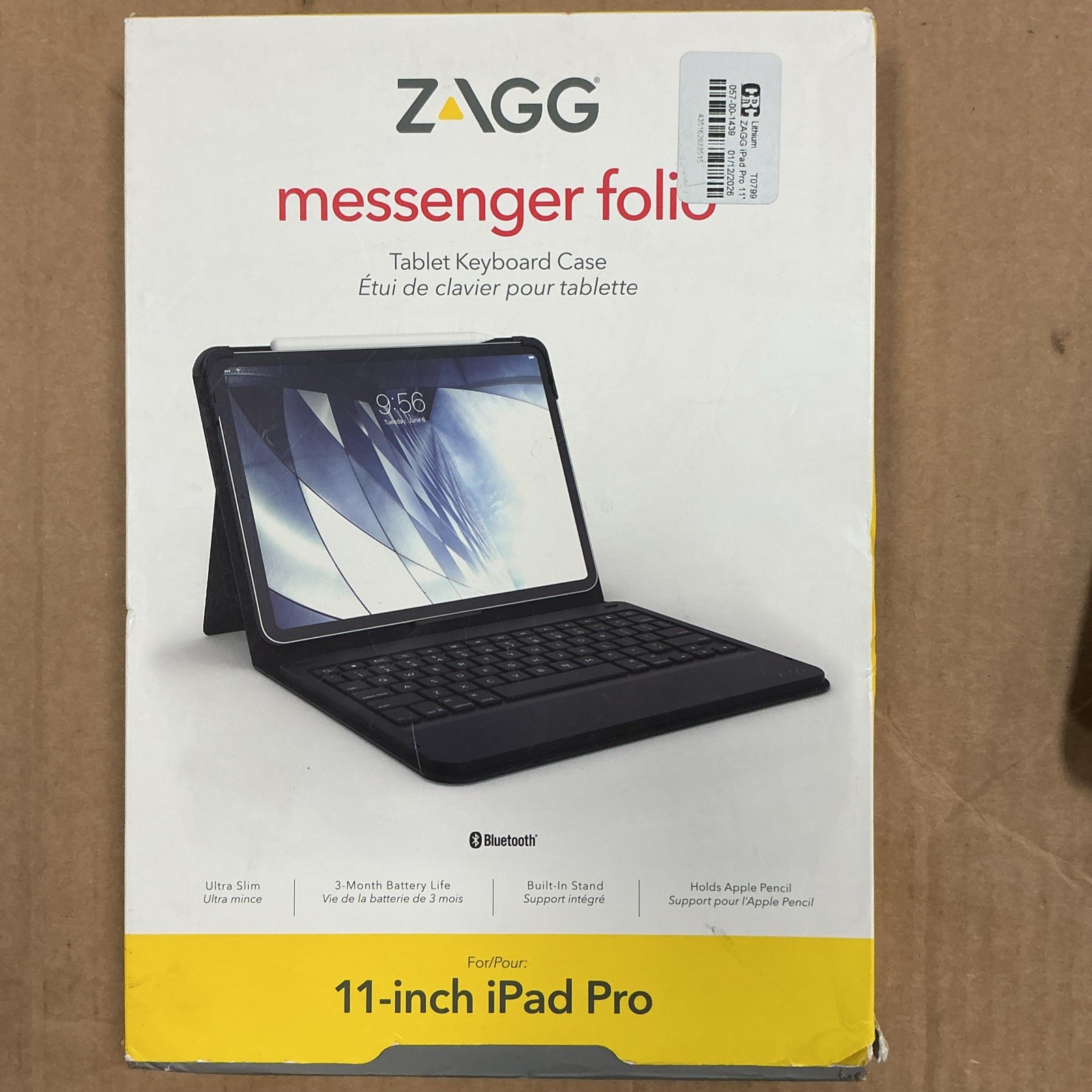 ZAGG Messenger Folio for 11" iPad Pro - Black, US English