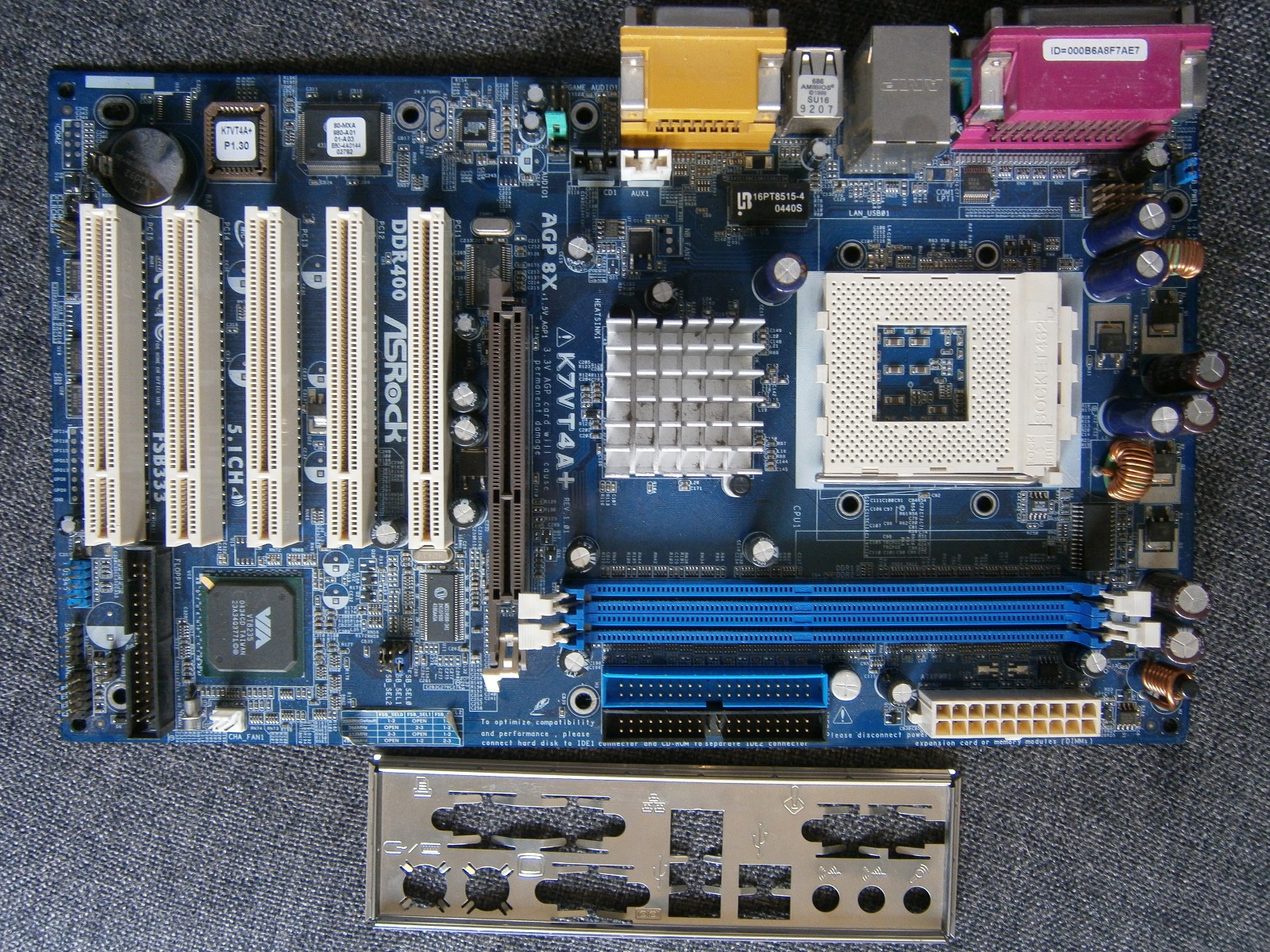 Asrock K7VT4A+  socket 462, DDR1, ATX motherboard