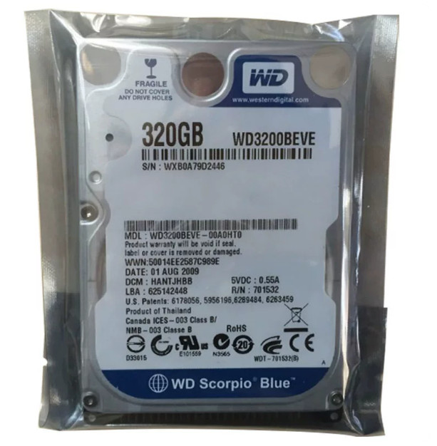 FOR FIT Western Digital 320GB WD3200BEVE 5400RPM PATA 2.5" LaptopHard Disk Drive