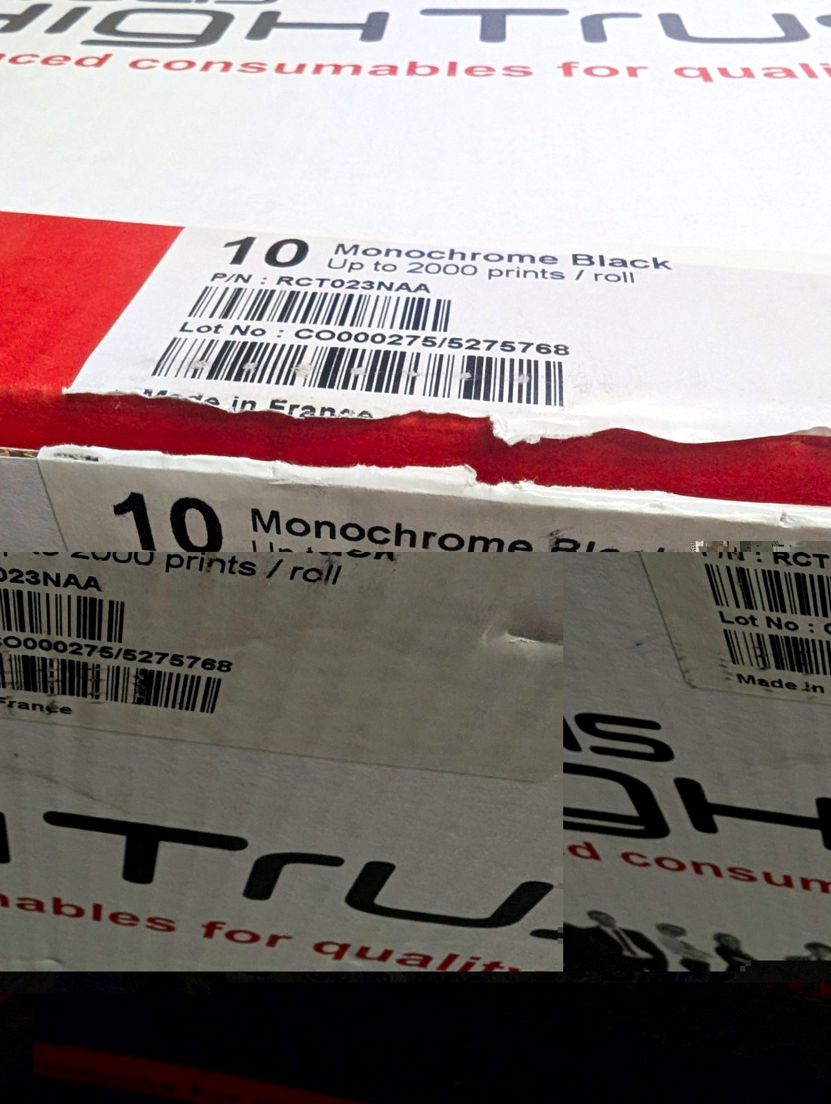 8x Evolis High Trust Black Ribbon RCT023NAA  Up to 2000 Prints