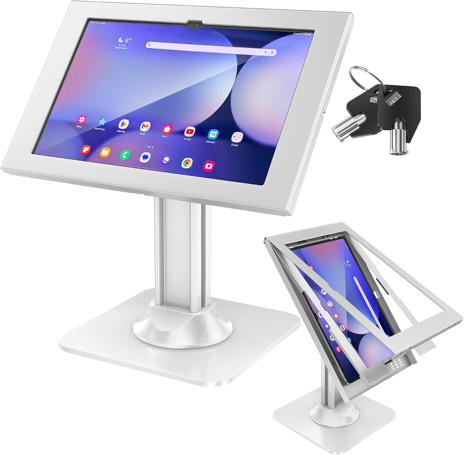 AboveTEK Anti-Theft Samsung Tab S11/S10/S9 Tablet Kiosk Stand POS Security Stand