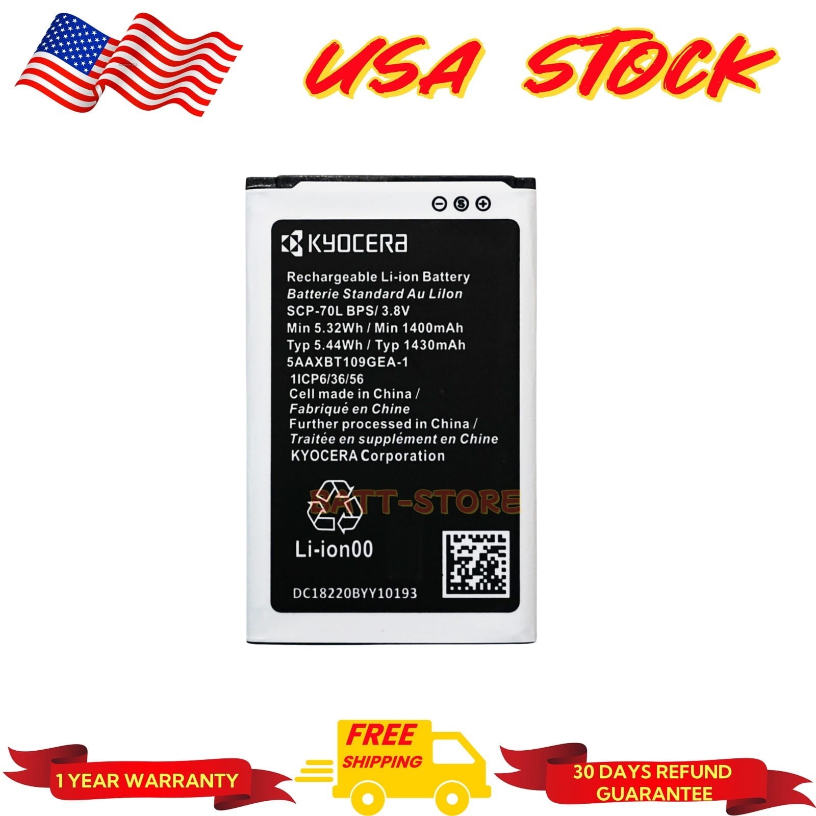 For Kyocera Cadence S2720 Verizon Flip OEM Genuine Battery SCP-70LBPS 1430mAh