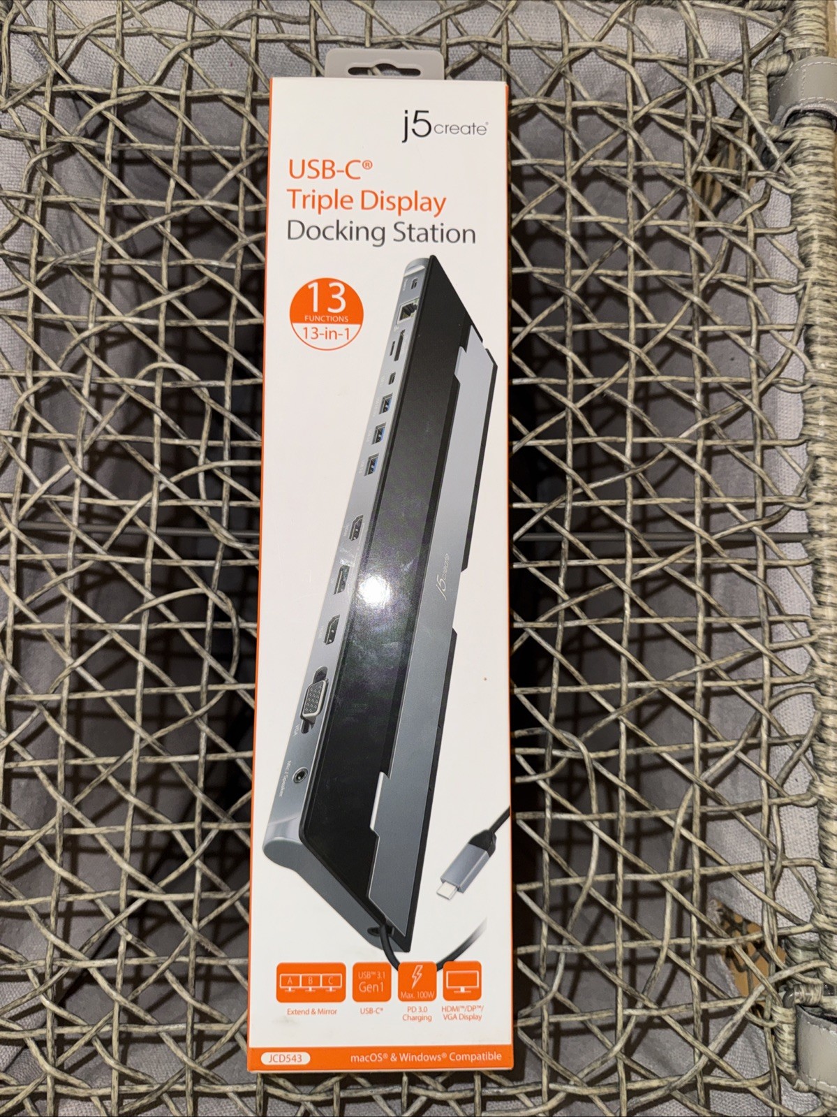 J5create JCD543 USB-C DOCKING STATION 13 Functions In 1 Brand New