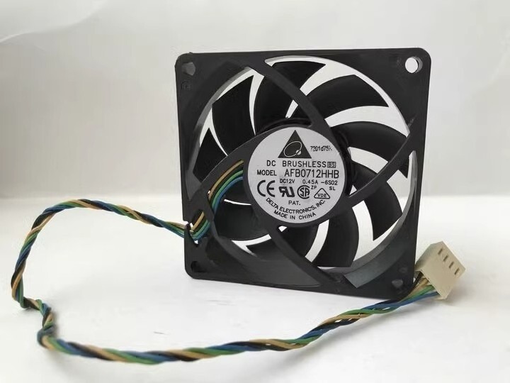 Delta AFB0712HHB DC12V 0.45A 4-Pin PWM Ball Cooling Fan