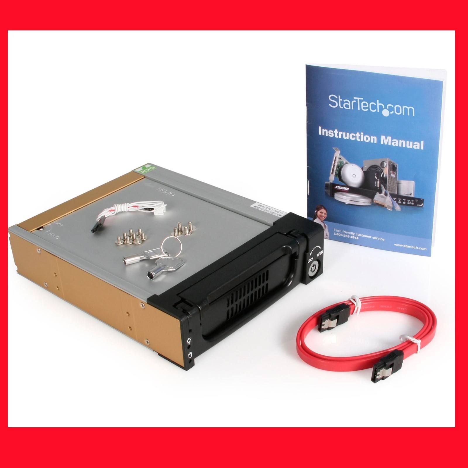 New Black Aluminum 5.25in Rugged SATA Hard Drive Mobile Rack Drawer DRW150SATBK