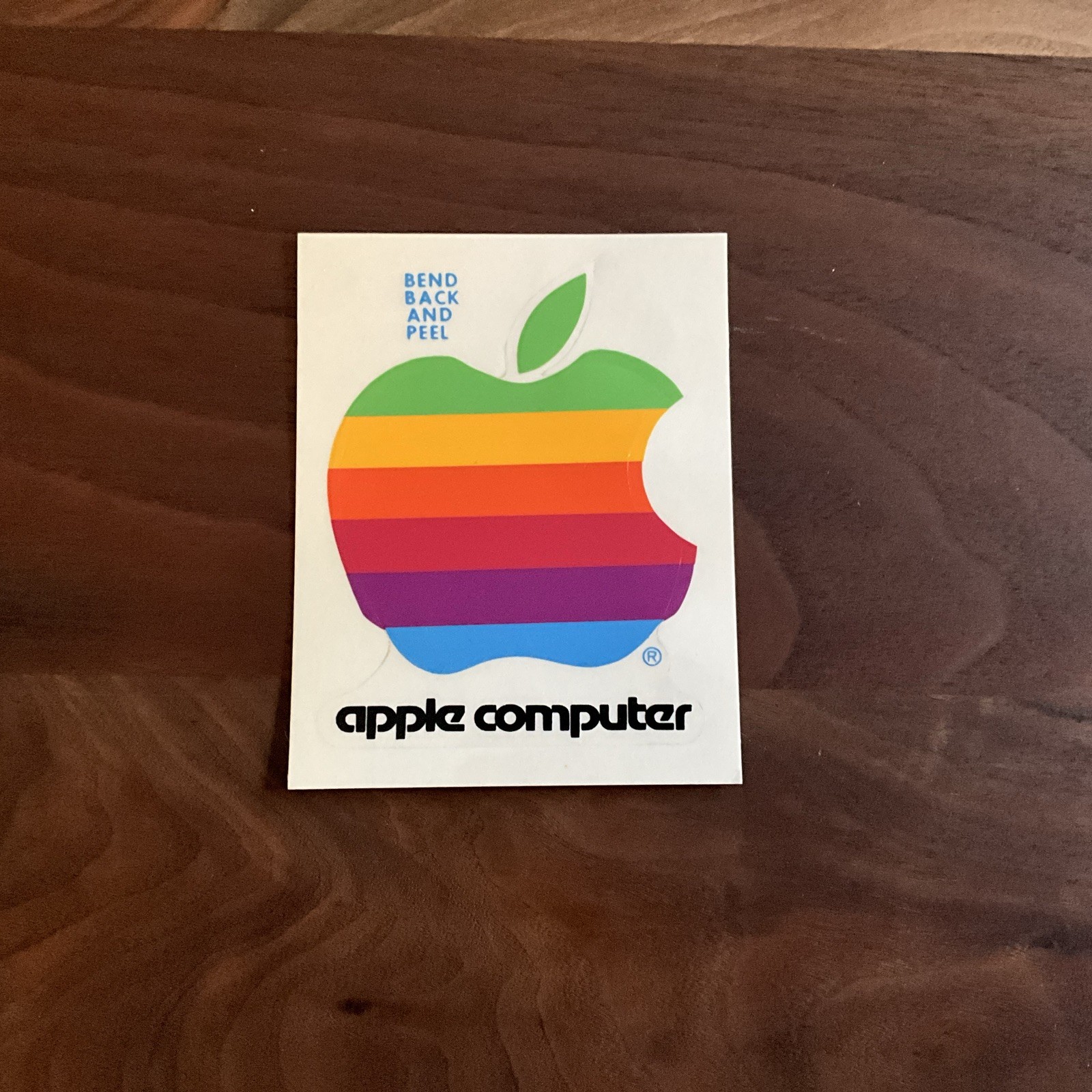 4”Vintage Original 1980s APPLE MACINTOSH Computer Rainbow Logo Sticker Decal