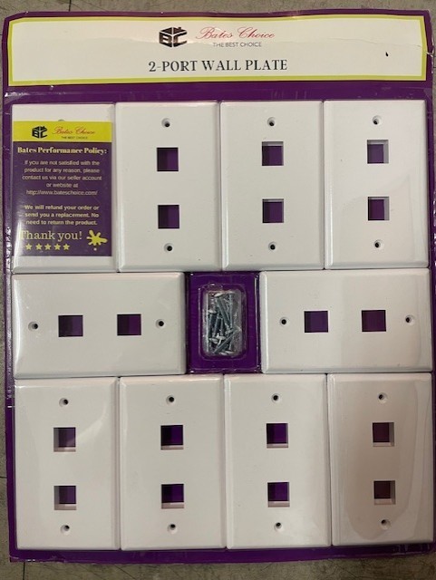 Bates Choice 2-port wall plate-10pack