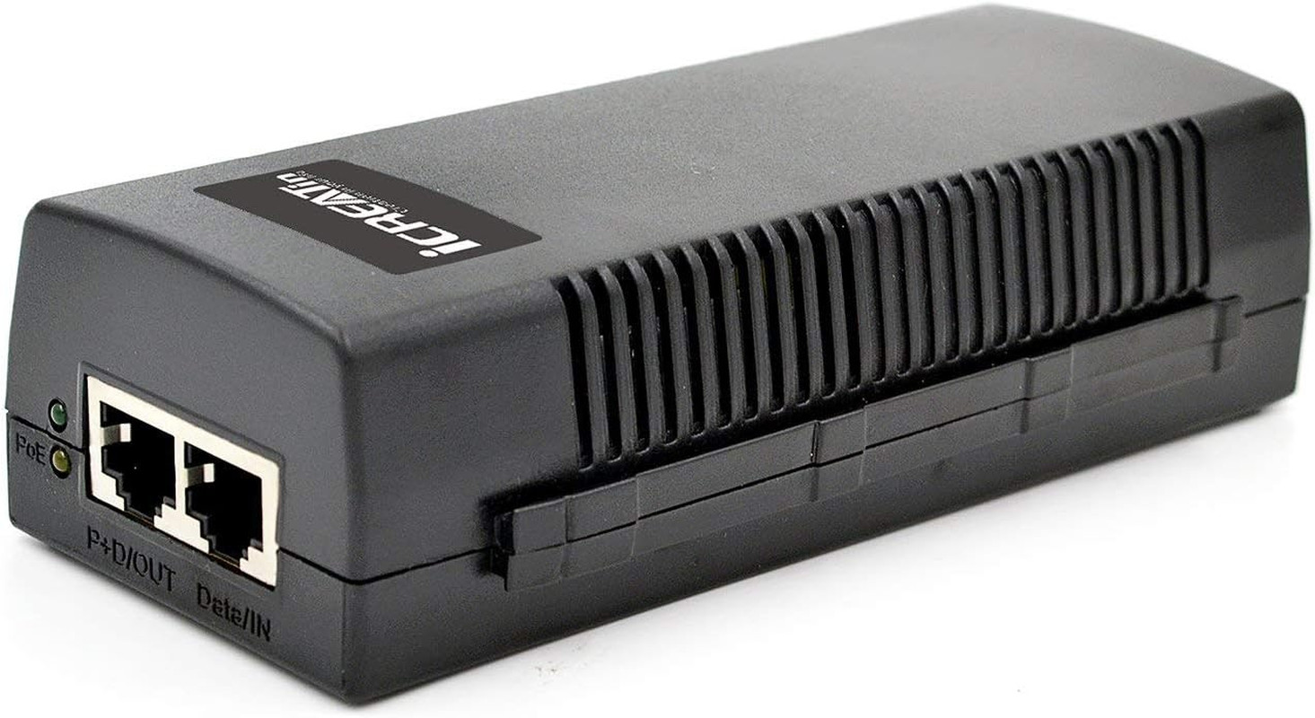 60W Gigabit Poe++ Injector - 10/100/1000Mbps, RJ45 Shielded, IEEE 802.3Af/At/Bt