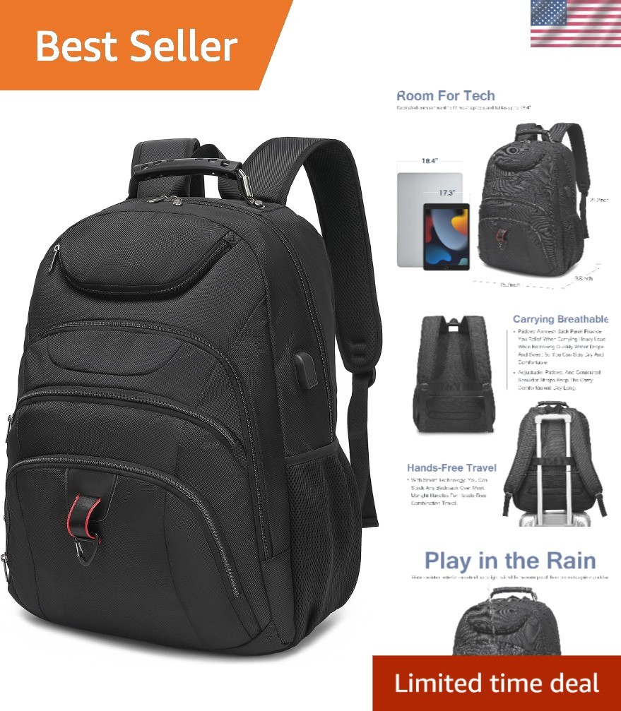 Versatile 18.4-Inch Travel Backpack for College & Gaming with RFID Pocket