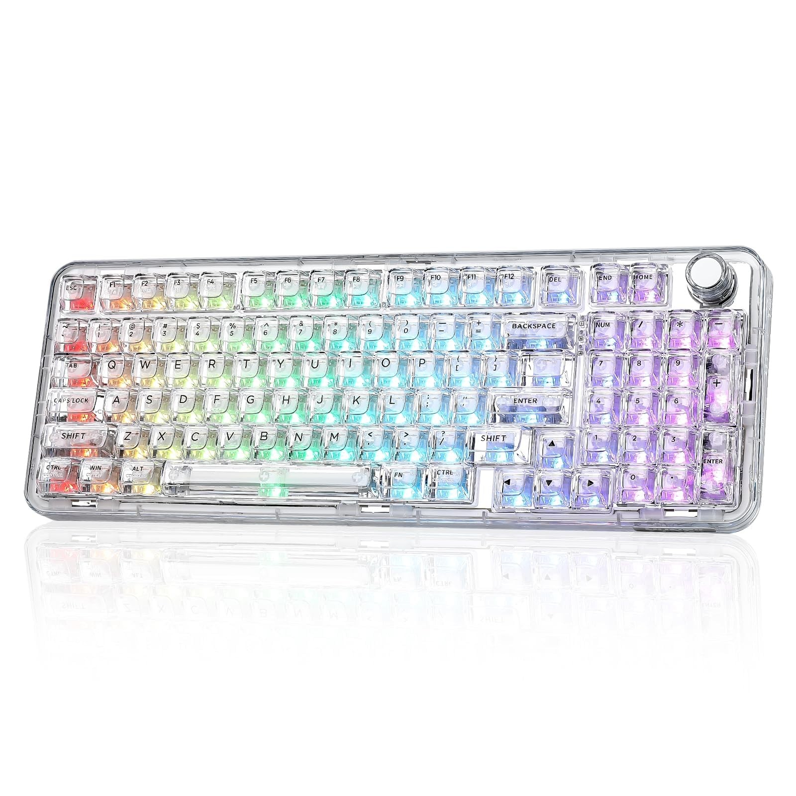 YUNZII X98 QMK/VIA Wireless Mechanical Gaming Keyboard with Knob,TriMode BT5....