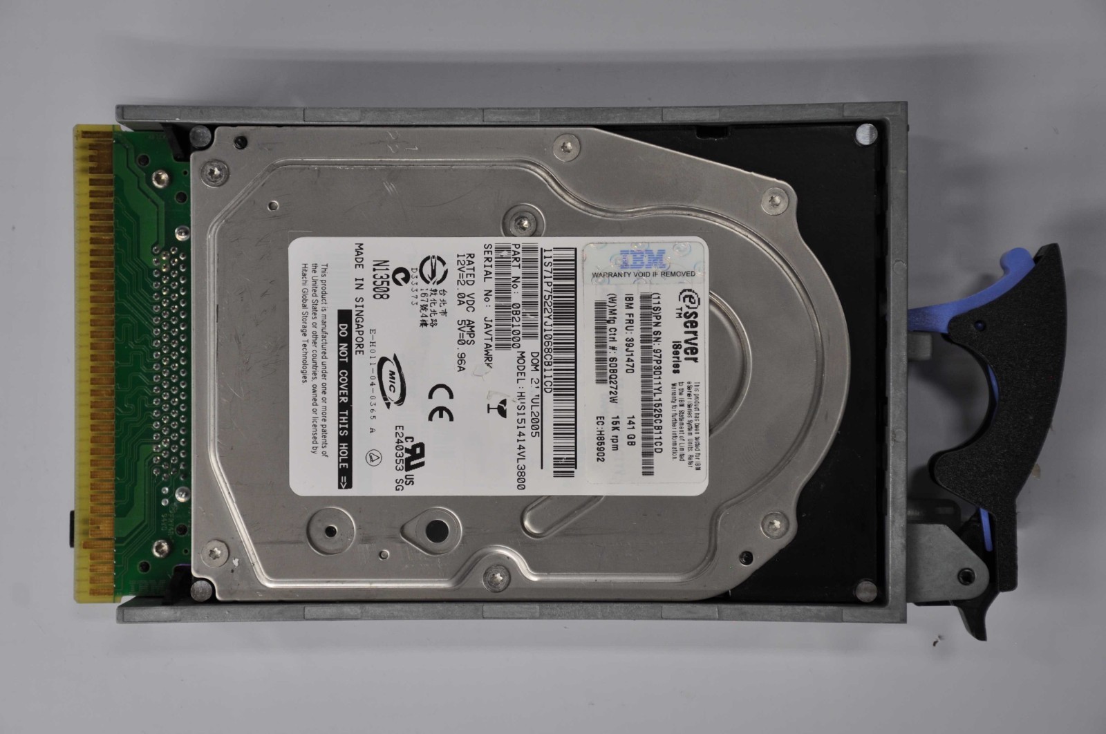 IBM 140GB DASD HARD DRIVE FOR SERVER P5 9111-520 AS/400 GRADE B 39J1470