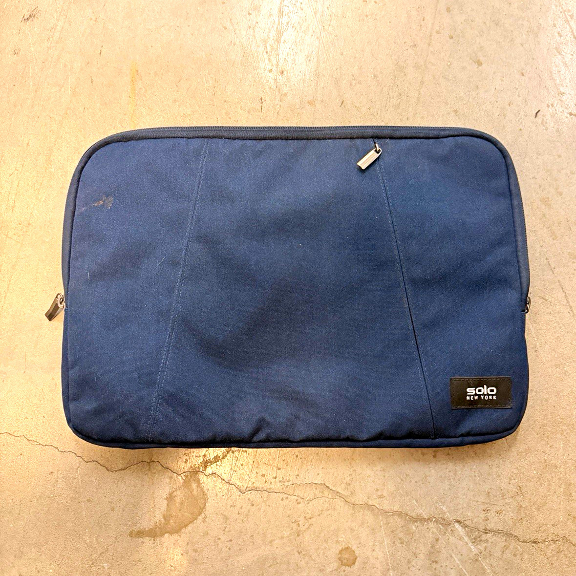 Solo New York 13in Blue Polyester Padded Laptop Sleeve Case w/ Zipper