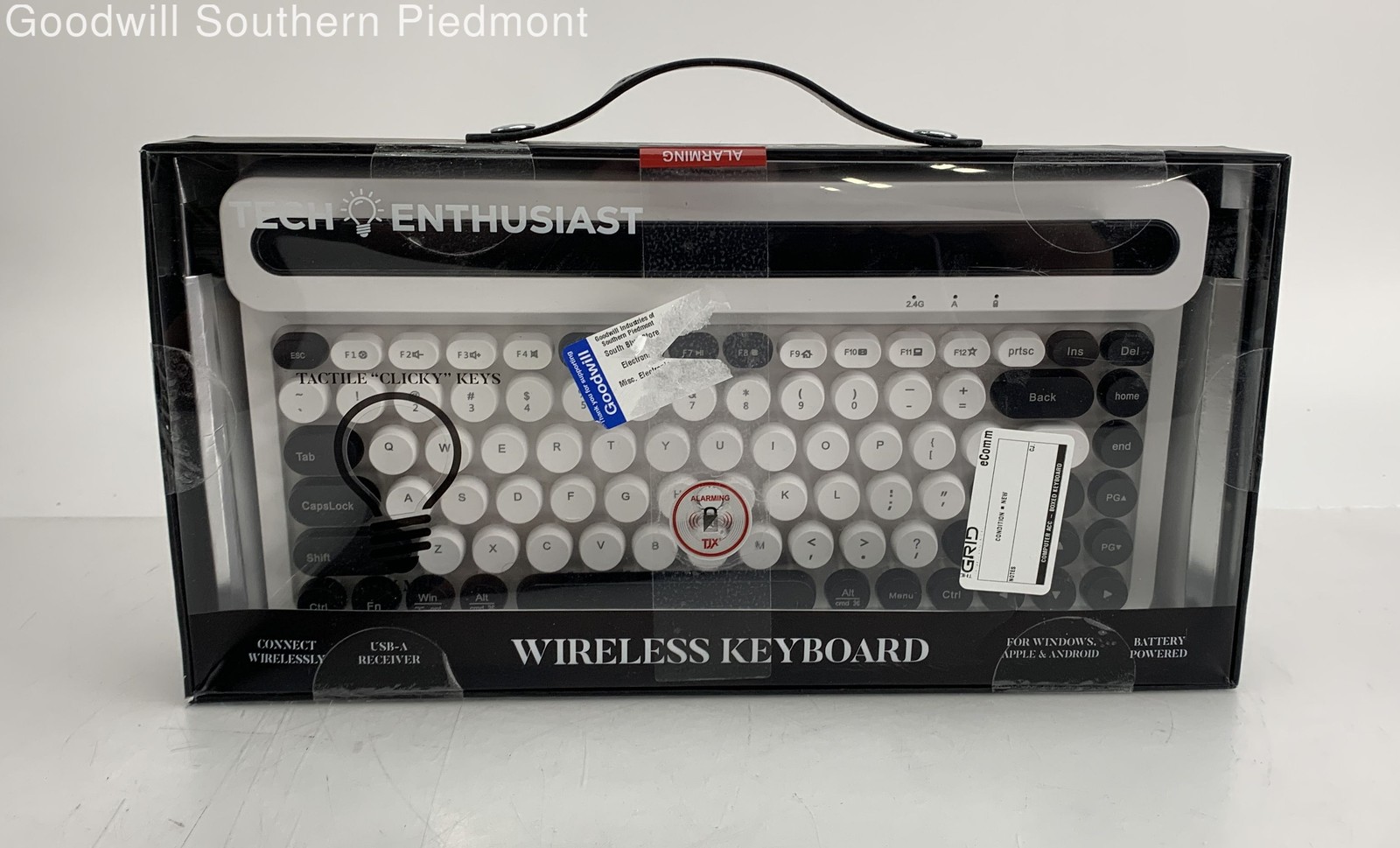 Tech Enthusiast TE-TYPKB2-BLW Wireless Keyboard Typewriter Style - New