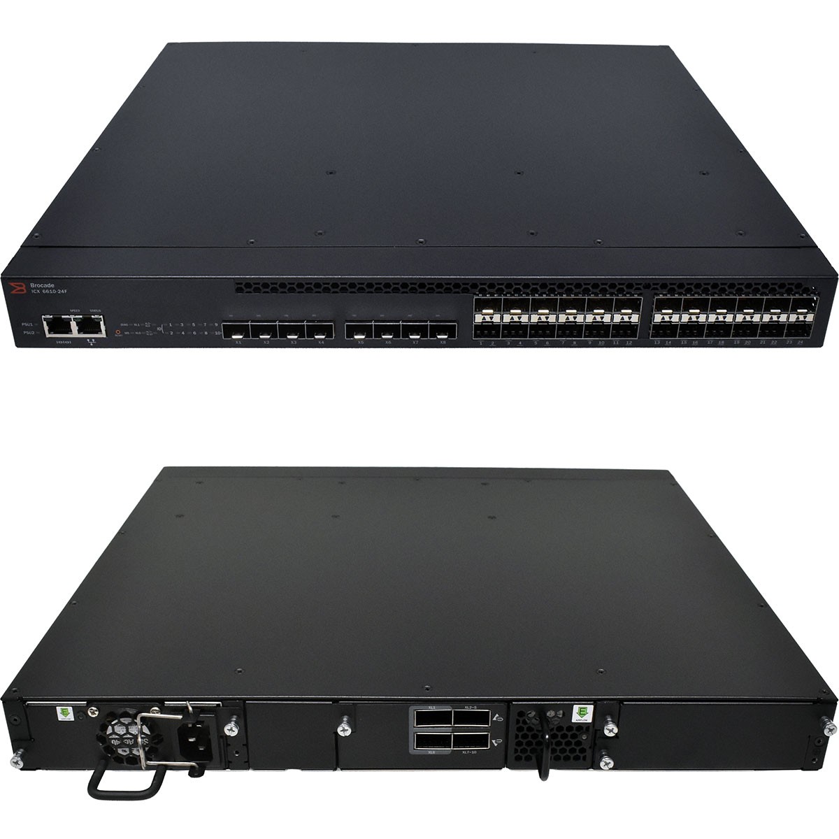 Brocade Switch ICX 6610-24F 24x SFP 8x 1/10Gbe SFP/SFP+ 4x 40Gbit Stacking Port