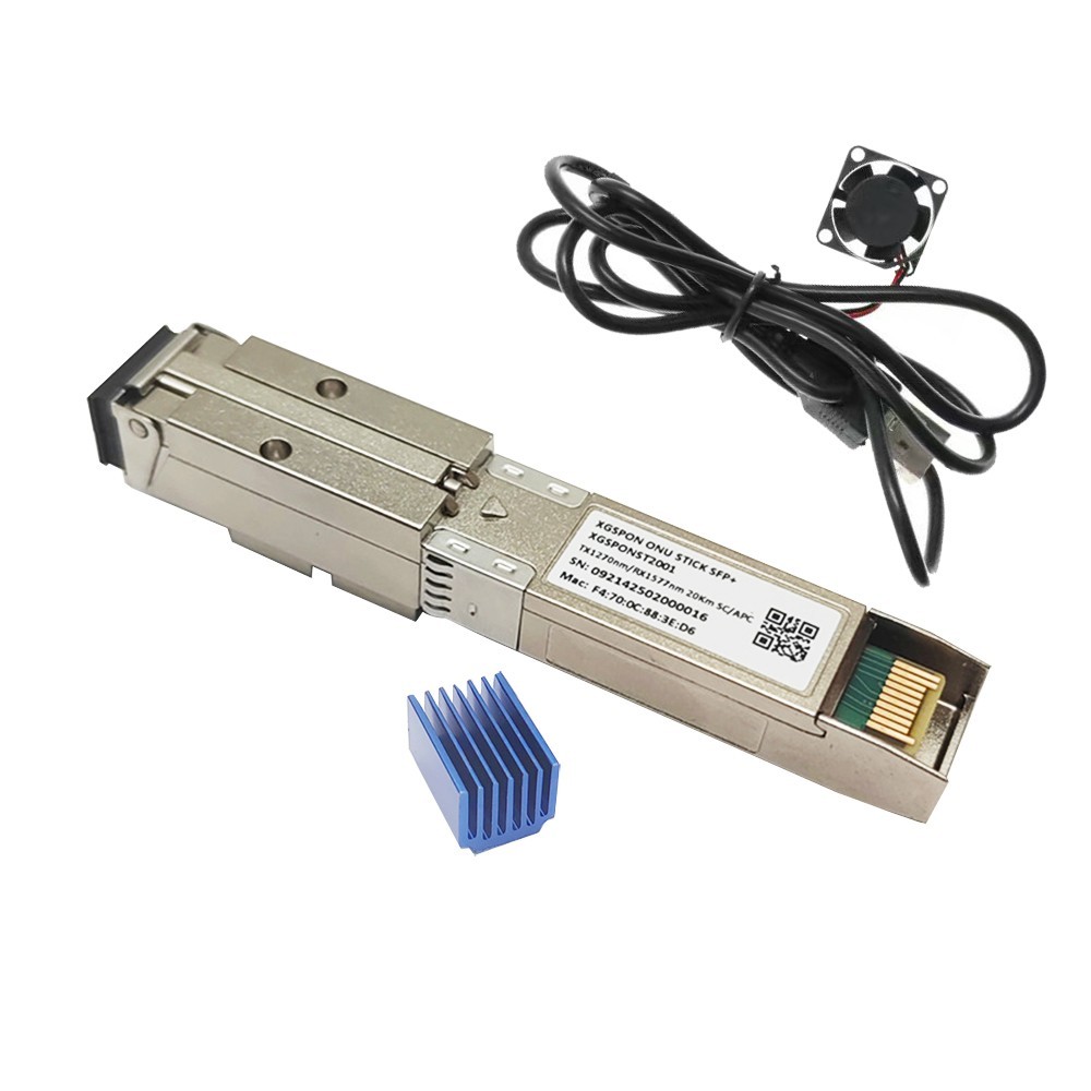 XGSPON ONU Stick with Free Fan, 10G SFP+ ONT with 8311 Firmware, SC/APC