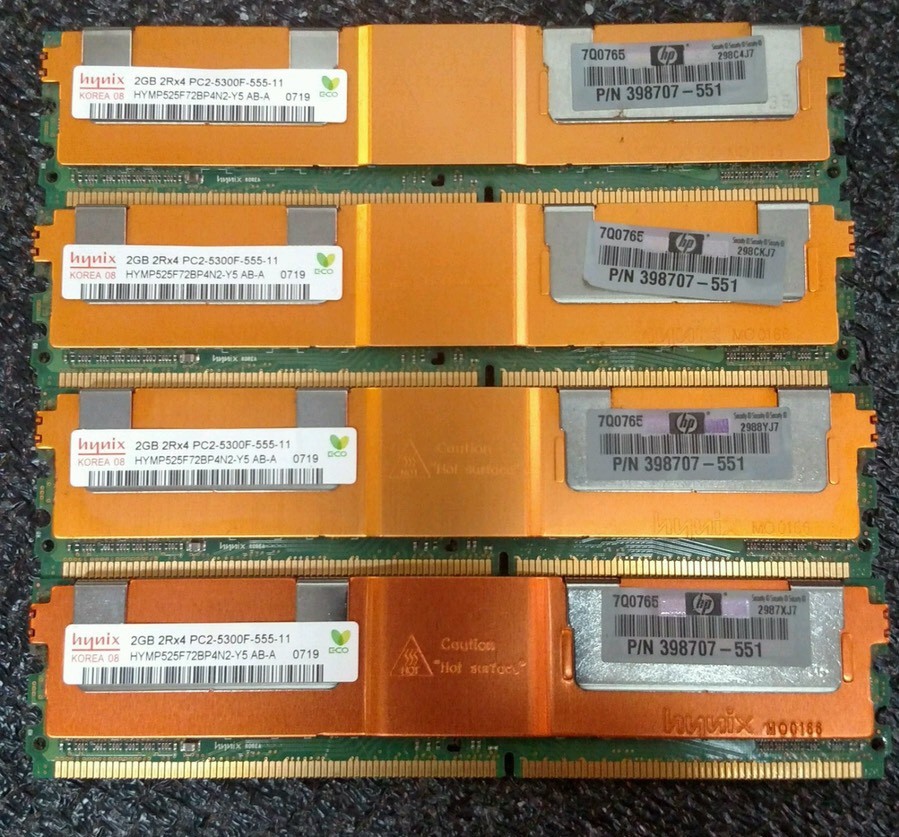LOT OF 4: Hynix Korea '08 2GB 2Rx4 PC2-5300F-555-11
