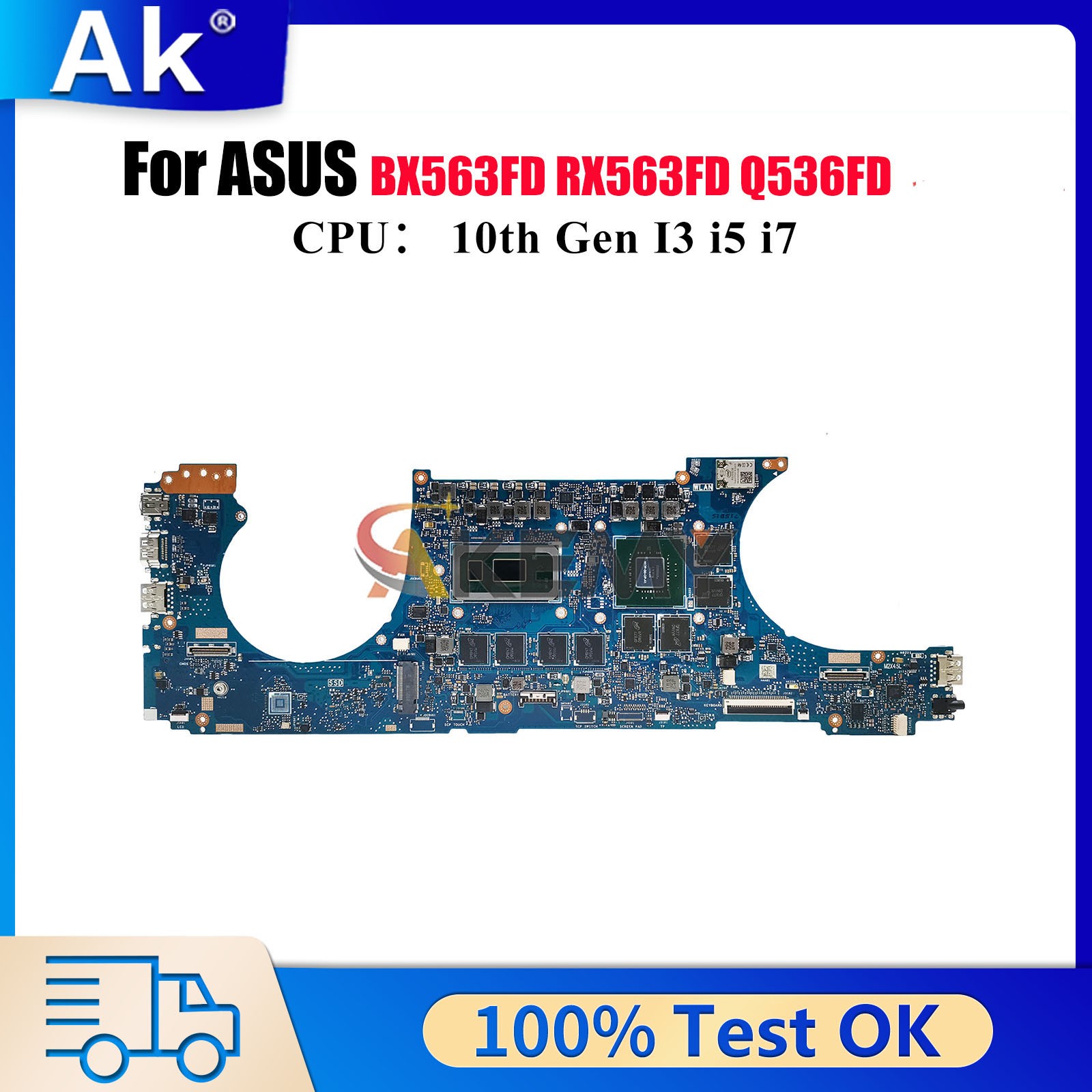 UX563FD Motherboard For ASUS RX563FD BX563FD GTX1050 Q536FD Mainboard W/CPU