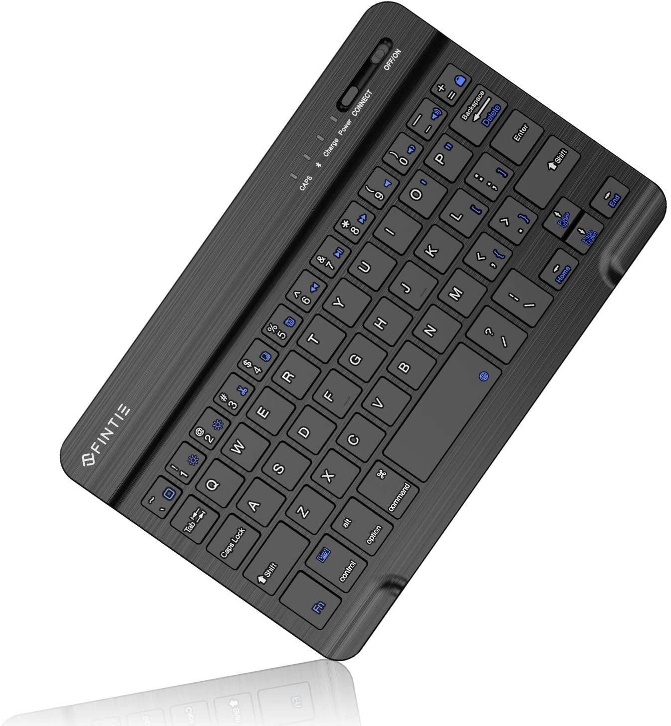 7 Inch Ultrathin (4mm) Wireless Bluetooth Keyboard for iOS Android Tablet Black