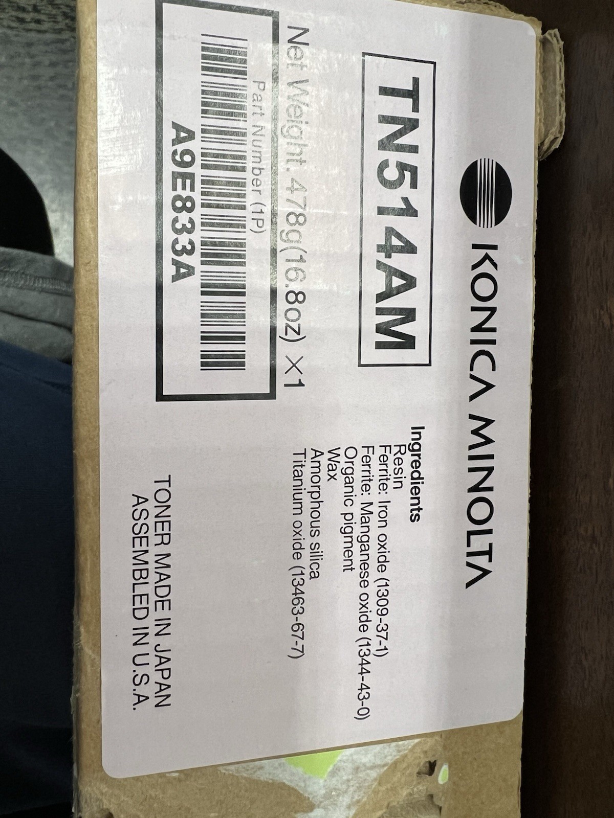 US Ship TN514M Magenta Toner Cartridge for Konica Minolta Bizhub C458 C558 C685