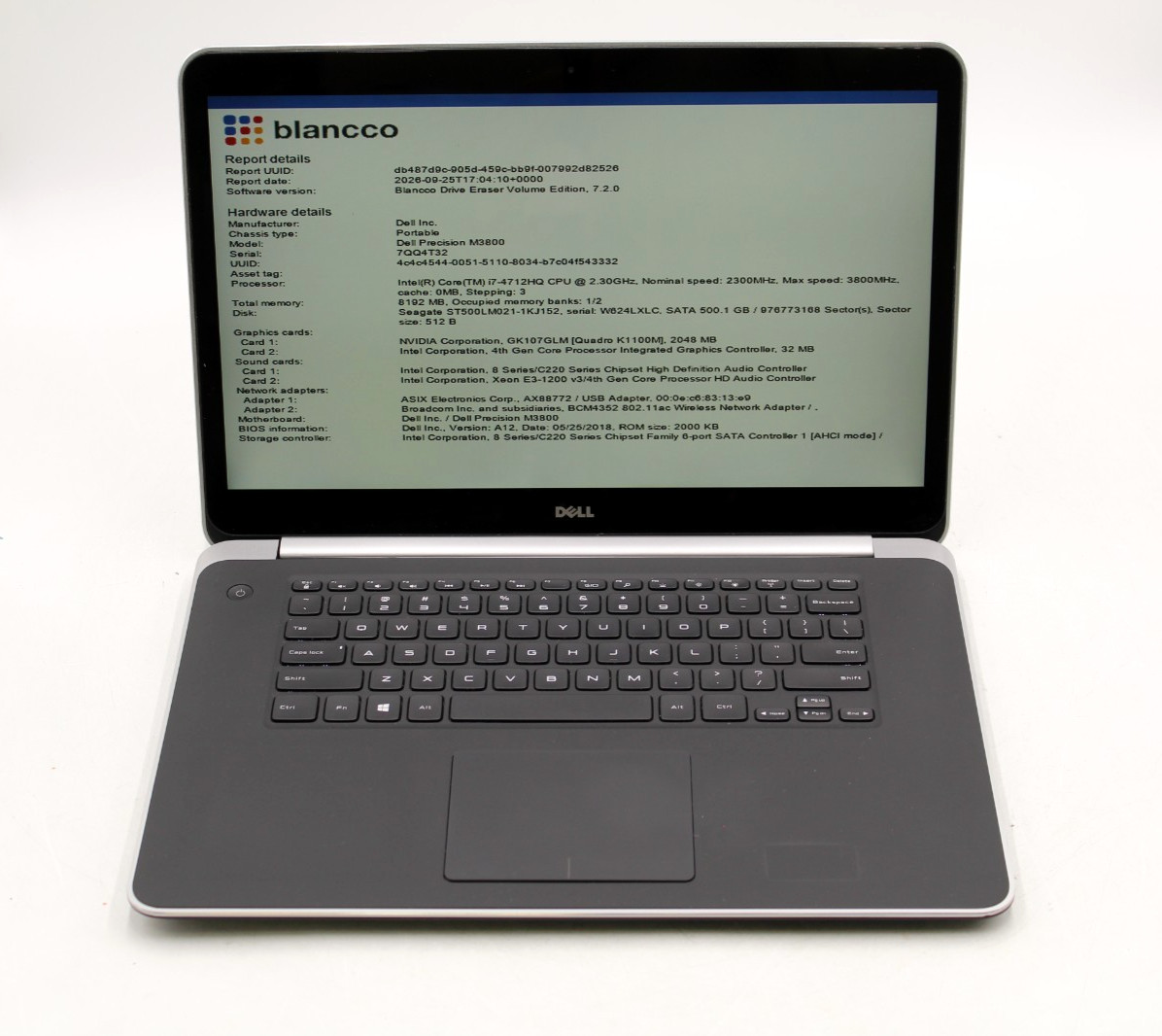 Dell Precision M3800 i7-4712HQ 8GB No OS 30 Day Warranty