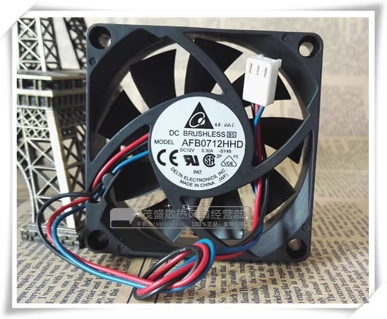 Delta AFB0712HHD 7020 DC12V 0.30A 7CM 3-Pin Silent Cooling Fan