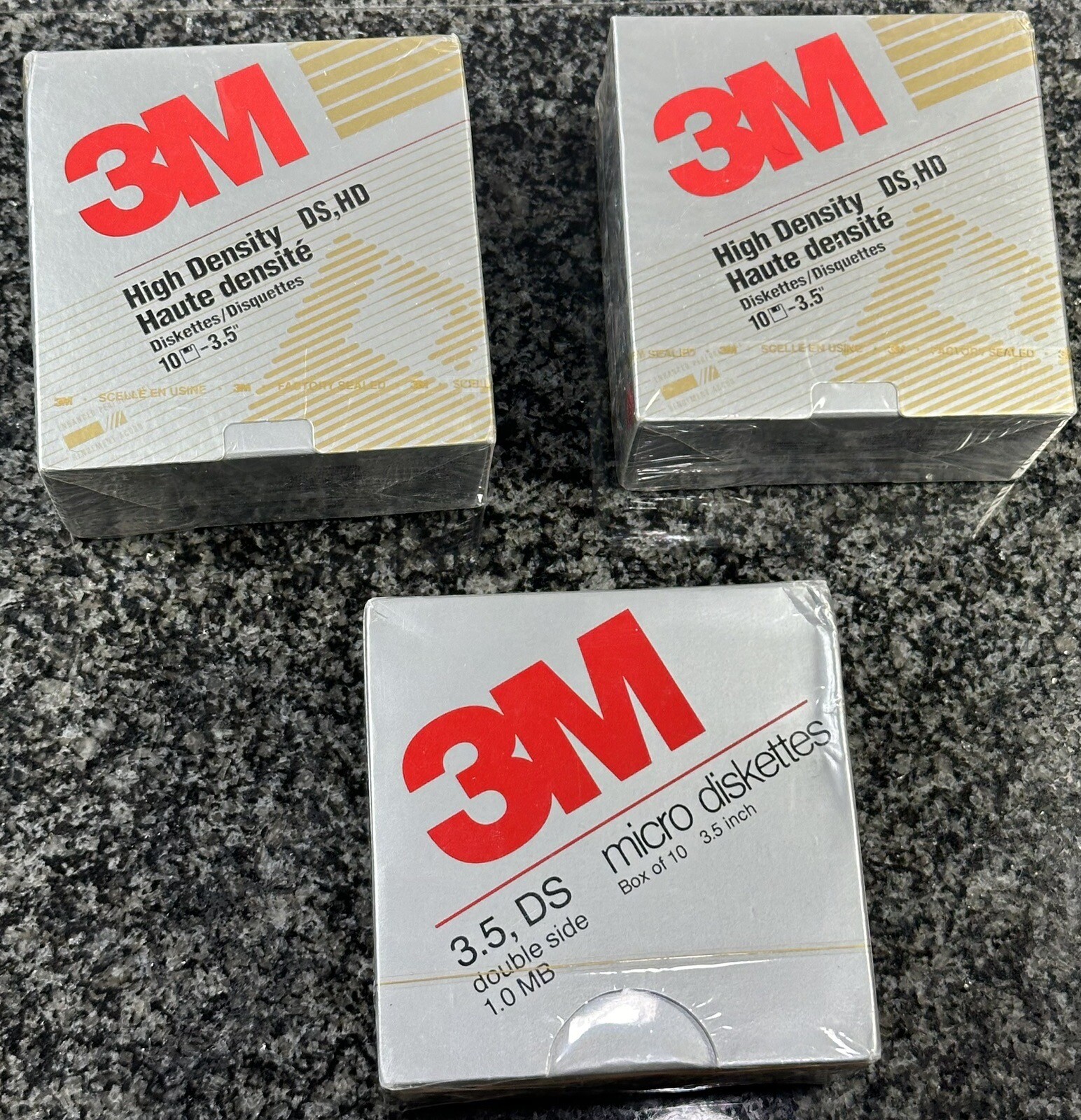 3 SEALED BOXES 3 x 10 Pack = 30  3M 3.5" Diskettes DS HD  And 10 DS NEW NOS NIP