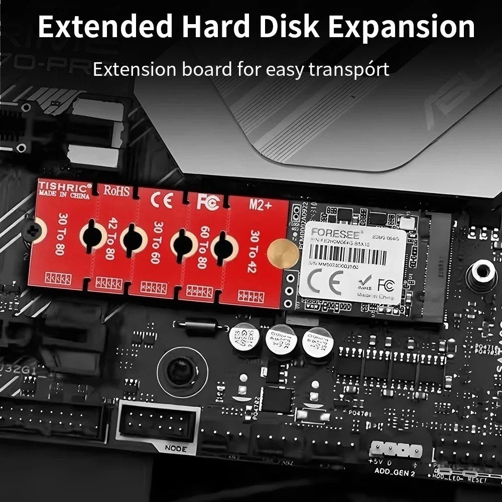 M.2 SSD Extension Adapter 2230 2242 2260 to 2280 NVMe Solid State Bracket