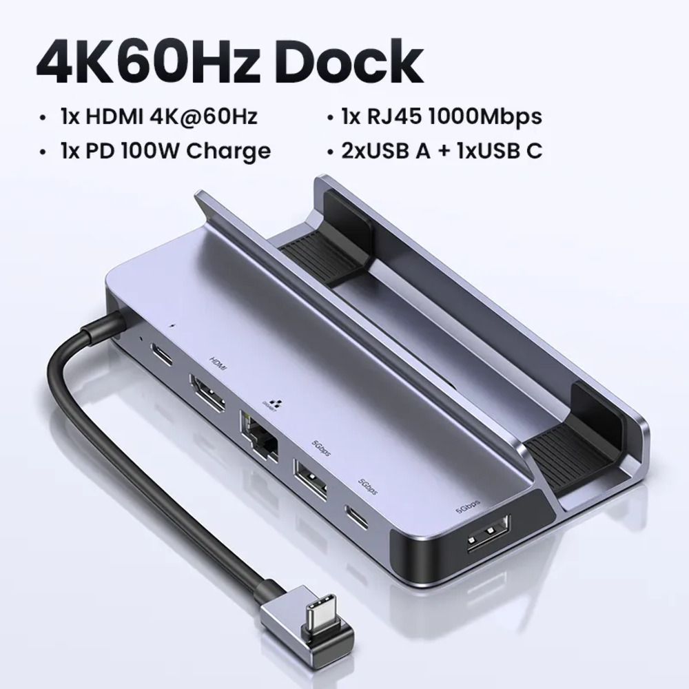Ugreen Usb C Docking Station To Hdmi 4K60Hz Rj45 Pd100W With Eu Us Uk Charger