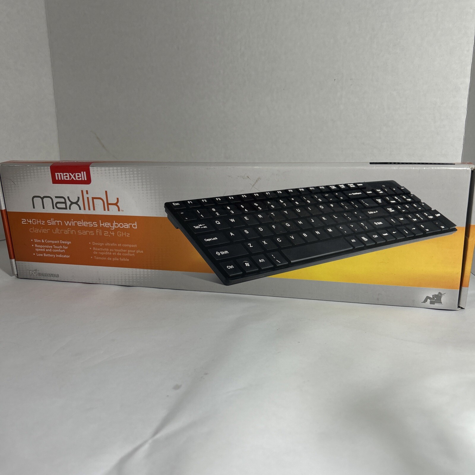 Maxwell Maxlink 2.4GHz slim wireless keyboard, black, New