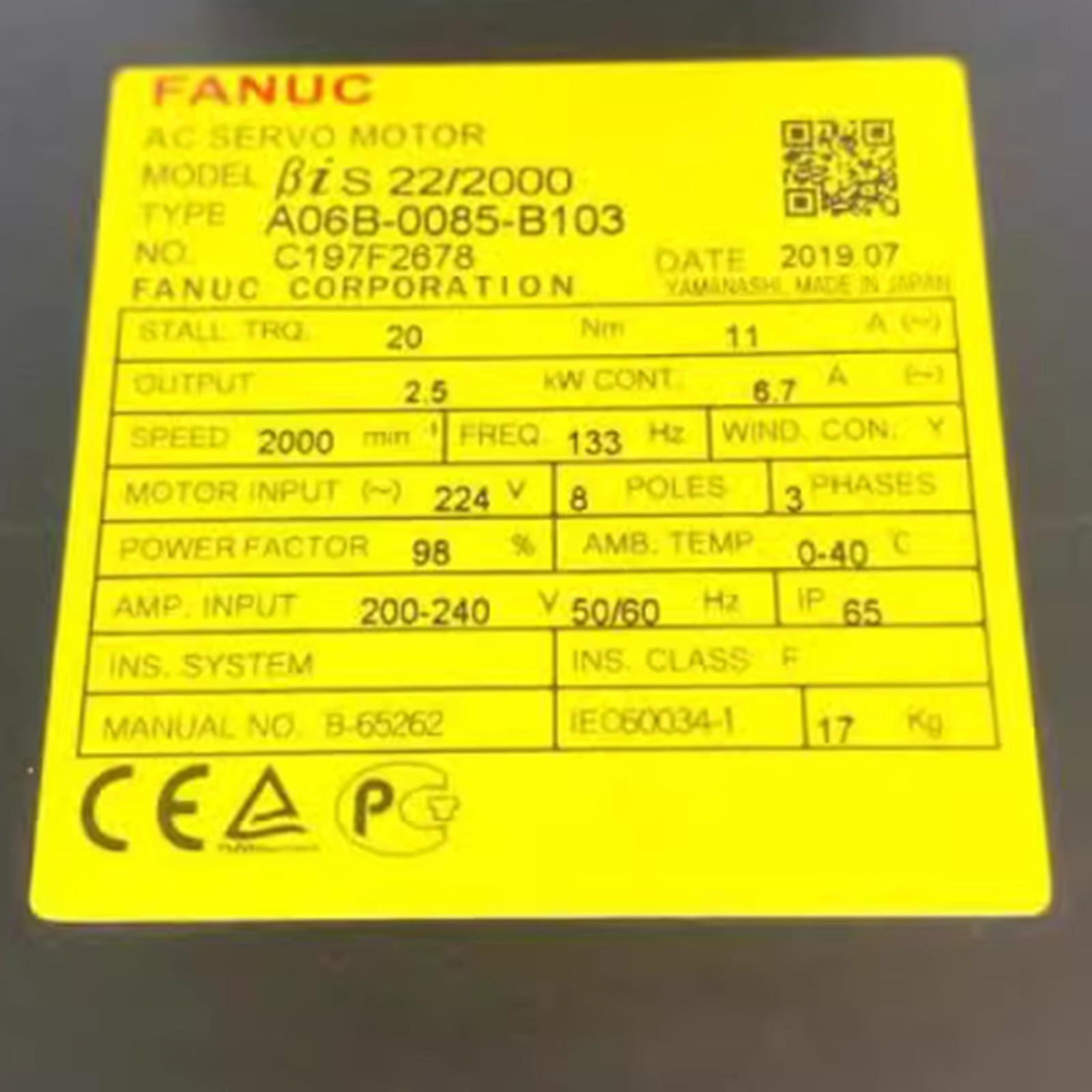 1PC New FANUC A06B-0085-B103 Servo Motor A06B0085B103 Expedited Shipping