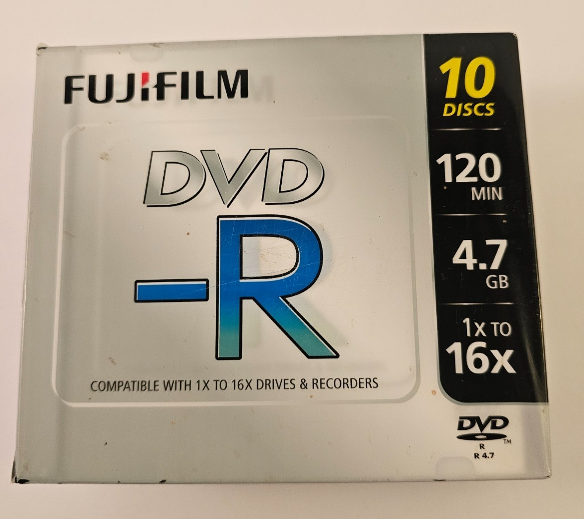 Fujifilm DVD-R 10 Pack 4.7GB 120 Min 1x-16x Blank Recordable Discs