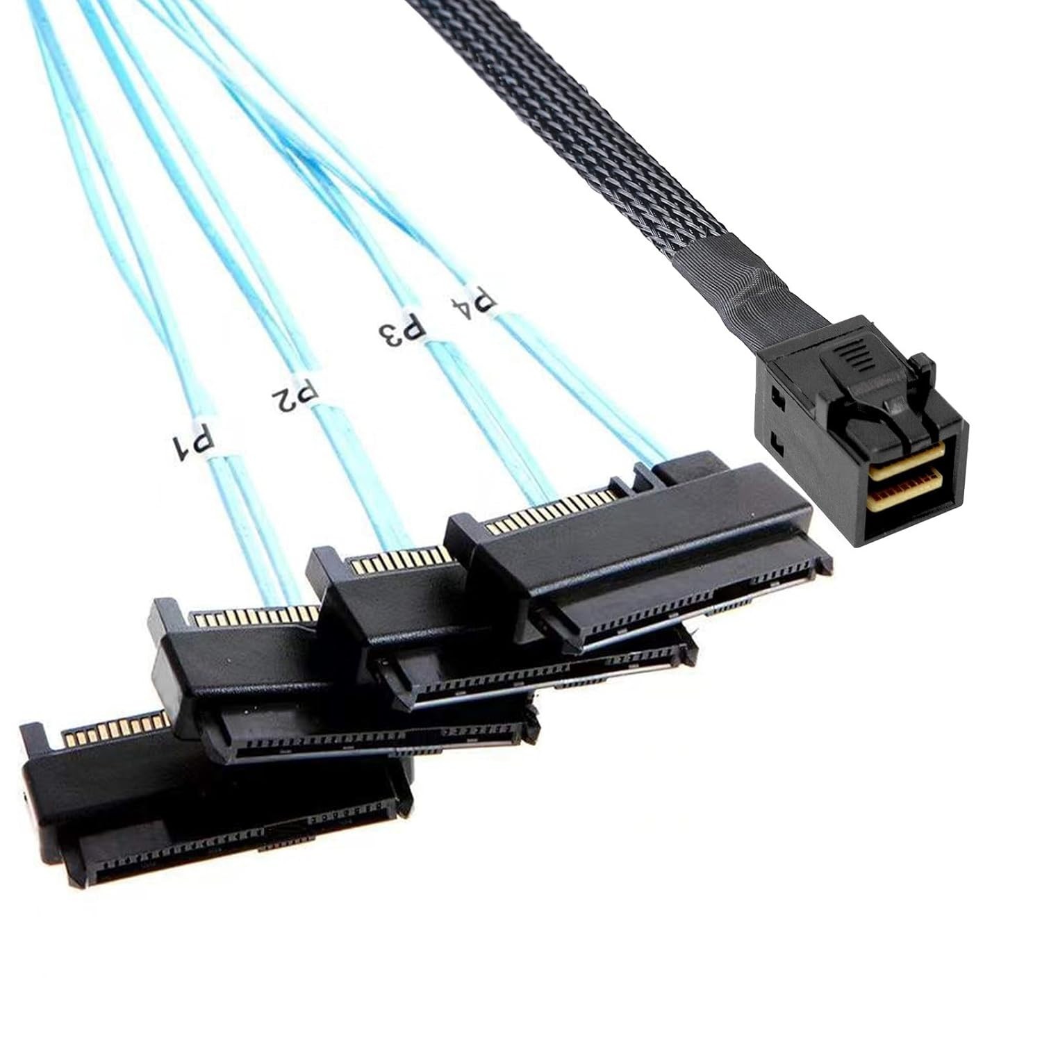 High-Speed Mini-SAS to SAS Cable, 0.5M SFF-8643 to SFF-8482 for Servers and RAID