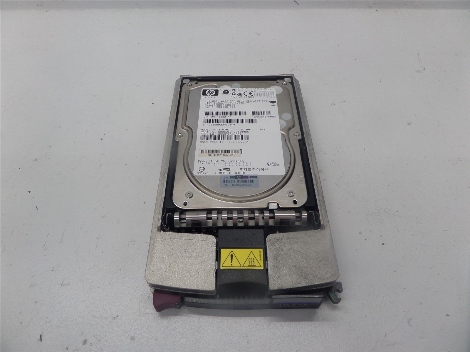 HP Invent MAT3147NC 146.8GB 10000RPM Ultra320 SCSI Hard Disk Drive