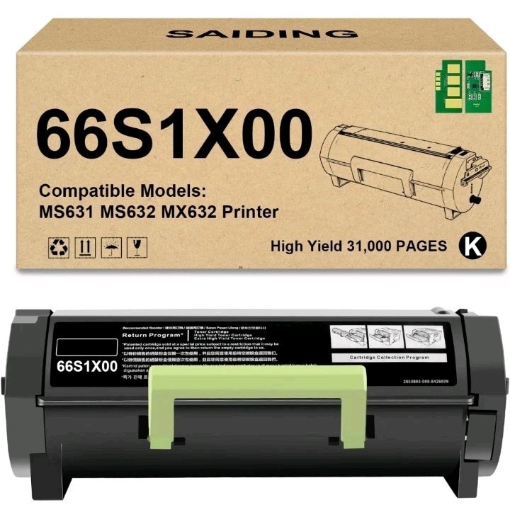 Extra High Yield 66S1X00 Toner Cartridge with New Chip Compatible for Lexmark...