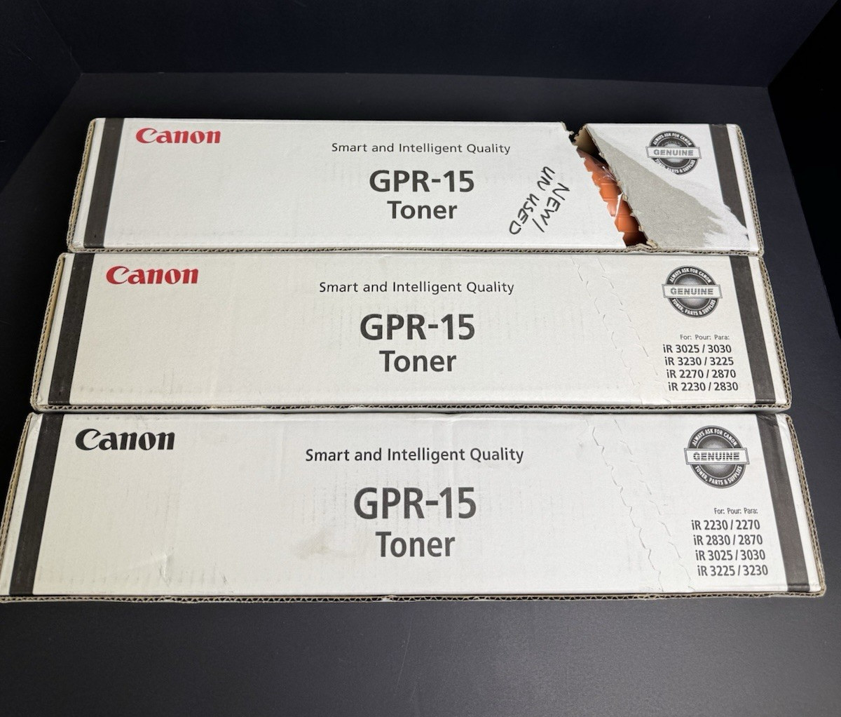 3x Genuine Canon GPR-15 Toner Cartridges NEW OEM iR 2230 2870 3025 3225