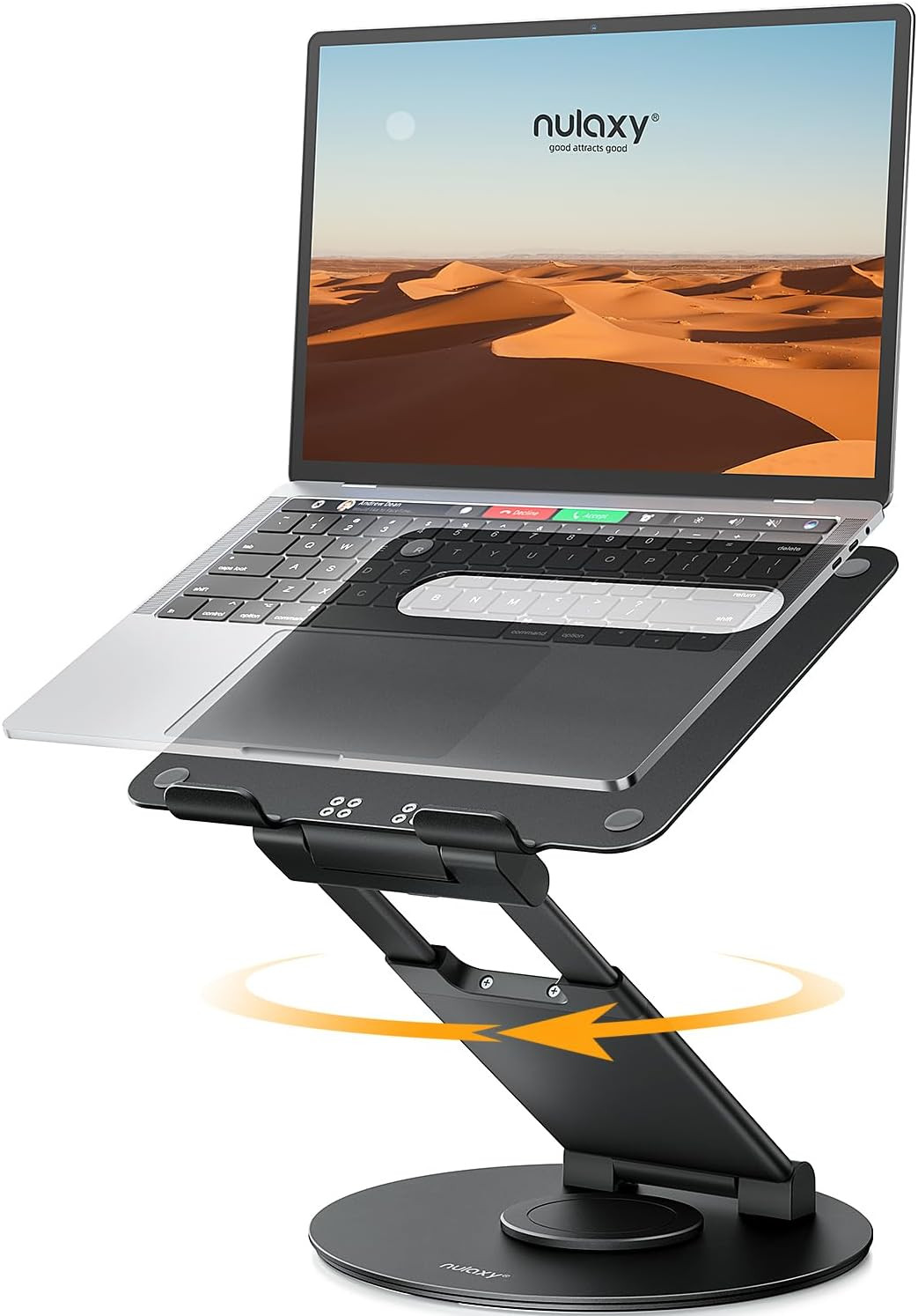 18" Height Telescopic 360 Rotating Aluminum Laptop Stand Desk| Ergonomic Holder