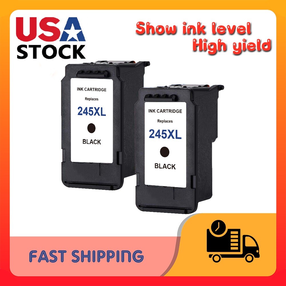2 pk PG-245XL Black Ink Cartridges for Canon PIXMA MG2550 TS3122 TR4522 TR4520,