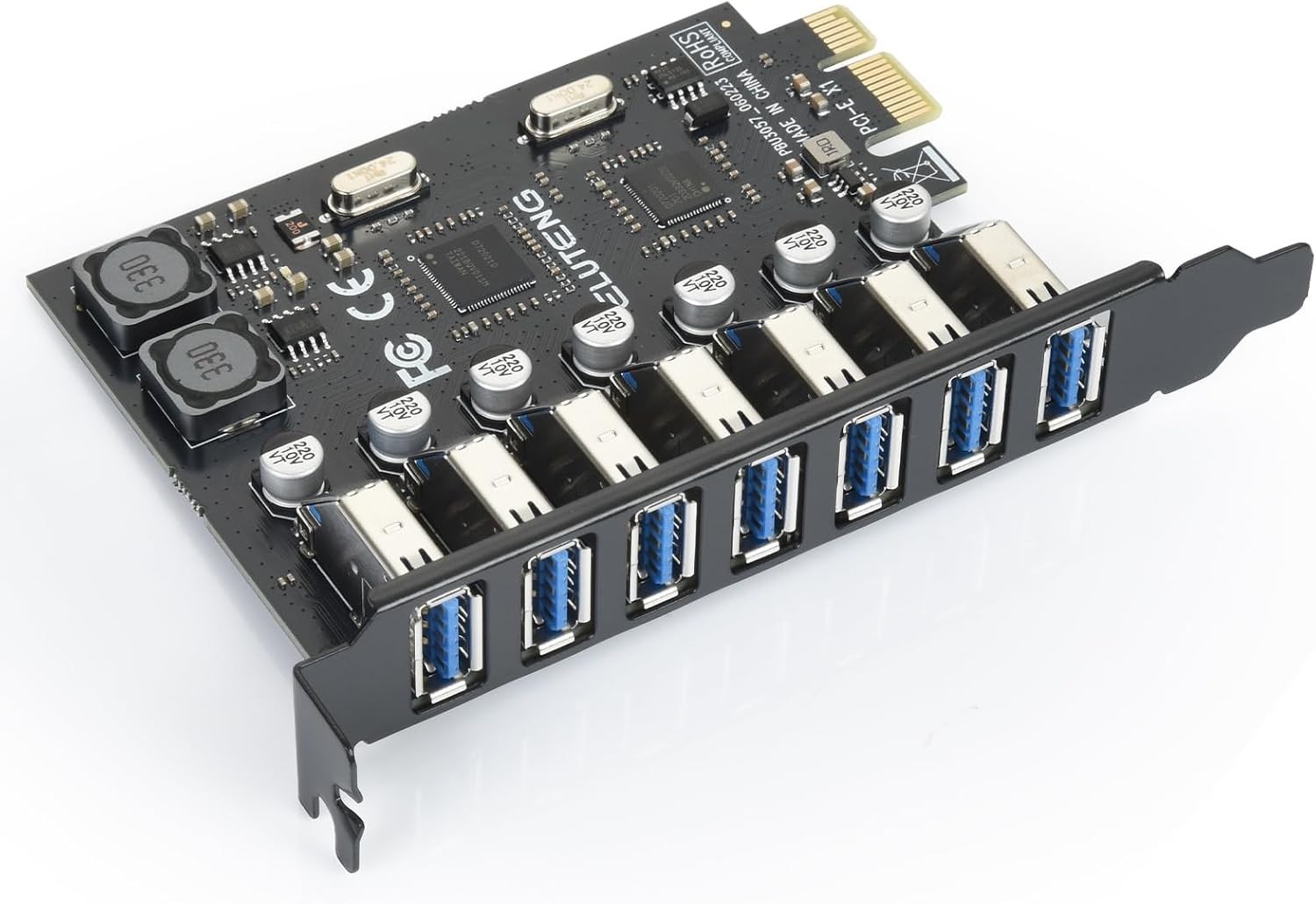 ELUTENG PCIE USB 3.0 Card 7 Ports PCI Expree to USB Expansion Card Super Speed 5