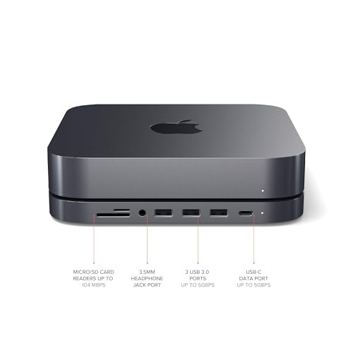 SATECHI USB C HUB, TYPE-C ALUMINUM STAND & HUB, USB-C DATA PORT, -  SPACE GRAY