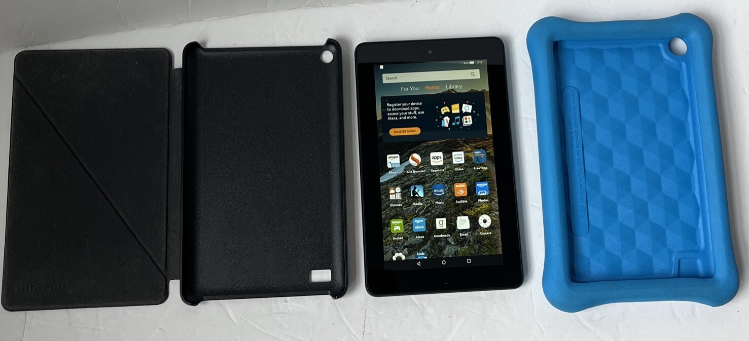 AMAZON FIRE KINDLE HD 6"  MODEL SV98LN BLACK Bundle NUPRO CASE & Blue Case